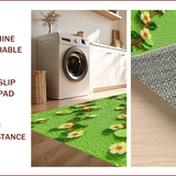 Ultra Soft Area Rug, Non Slip, Stain Resistant, Washable Area Rugs for Living Room, Bedroom, Floral Green Non-Slip Kitchen Decor(Green)