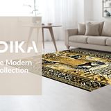Ultra Soft Area Rug, Non Slip, Stain Resistant, Washable Area Rugs for Living Room, Bedroom, Modern Chic Safari Aesthetic(Gold)