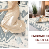 Ultra Soft Area Rug, Non Slip, Stain Resistant, Washable Area Rugs for Living Room, Bedroom, Elegant Minimalist Lattice Pattern(Gray)