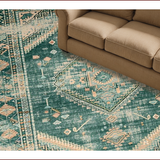 Ultra Soft Area Rug, Non Slip, Stain Resistant, Washable Area Rugs for Living Room, Bedroom, Elegant Abstract Tiled Composition(Green)