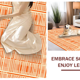 Ultra Soft Area Rug, Non Slip, Stain Resistant, Washable Area Rugs for Living Room, Bedroom, Timeless Earthy Abstract Pattern(Orange)