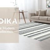 Ultra Soft Area Rug, Non Slip, Stain Resistant, Washable Area Rugs for Living Room, Bedroom, Black & White Hand-Woven Doormat Rug(Black)