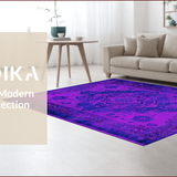 Chic Distressed Geometric Layout(Purple)