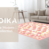 Ultra Soft Area Rug, Non Slip, Stain Resistant, Washable Area Rugs for Living Room, Bedroom, Delicate Subtle Nature Inspired(White)