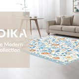 Ultra Soft Area Rug, Non Slip, Stain Resistant, Washable Area Rugs for Living Room, Bedroom, Colorful Daisy Arrangement with Cozy Vibes(White)