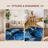 Ultra Soft Area Rug, Non Slip, Stain Resistant, Washable Area Rugs for Living Room, Bedroom, Serene Blue Tones with Texture(Blue)