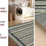 Ultra Soft Area Rug, Non Slip, Stain Resistant, Washable Area Rugs for Living Room, Bedroom, Unique Modern Medallion Design(Beige)