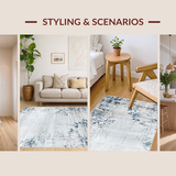 Ultra Soft Area Rug, Non Slip, Stain Resistant, Washable Area Rugs for Living Room, Bedroom, Trendy Subdued Gradient Pattern(Gray)
