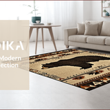 Ultra Soft Area Rug, Non Slip, Stain Resistant, Washable Area Rugs for Living Room, Bedroom, Nature-Inspired Lodge Charm(Beige)