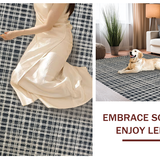 Ultra Soft Area Rug, Non Slip, Stain Resistant, Washable Area Rugs for Living Room, Bedroom, Abstract Plaid Rug: Monochrome Checkered Pattern for Entryway(Gray)