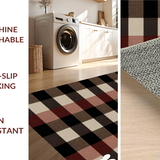 Ultra Soft Area Rug, Non Slip, Stain Resistant, Washable Area Rugs for Living Room, Bedroom, Playful Vintage Plaid Seasonal Touch(Brown)
