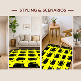 Stylish Modern Black Cat Artwork(Yellow)