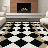 Ultra Soft Area Rug, Non Slip, Stain Resistant, Washable Area Rugs for Living Room, Bedroom, Stylish Diamond Trellis Aesthetic(Beige)