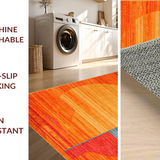 Ultra Soft Area Rug, Non Slip, Stain Resistant, Washable Area Rugs for Living Room, Bedroom, Whimsical Eclectic Patterned Mat(Orange)