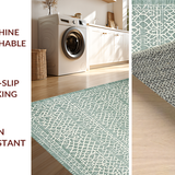 Ultra Soft Area Rug, Non Slip, Stain Resistant, Washable Area Rugs for Living Room, Bedroom, Rustic Geometric Layered Textures(Beige)