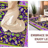 Ultra Soft Area Rug, Non Slip, Stain Resistant, Washable Area Rugs for Living Room, Bedroom, Graceful Curved Floral Elements(Purple)