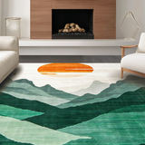 Ultra Soft Area Rug, Non Slip, Stain Resistant, Washable Area Rugs for Living Room, Bedroom, Stylish Abstract Nature Composition(Orange)