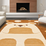 Ultra Soft Area Rug, Non Slip, Stain Resistant, Washable Area Rugs for Living Room, Bedroom, Kawaii Soft Animal Aesthetic(Brown)