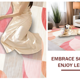 Ultra Soft Area Rug, Non Slip, Stain Resistant, Washable Area Rugs for Living Room, Bedroom, Trendy Blush Hued Textural Layers(Pink)