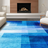 Ultra Soft Area Rug, Non Slip, Stain Resistant, Washable Area Rugs for Living Room, Bedroom, Artistic Abstract Color Fusion(Blue)