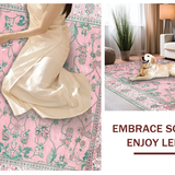 Ultra Soft Area Rug, Non Slip, Stain Resistant, Washable Area Rugs for Living Room, Bedroom, Luxurious Pastel Bloom Textures(Pink)