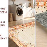 Ultra Soft Area Rug, Non Slip, Stain Resistant, Washable Area Rugs for Living Room, Bedroom, Serene Monochrome Curved Patterns(Beige)