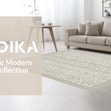 Ultra Soft Area Rug, Non Slip, Stain Resistant, Washable Area Rugs for Living Room, Bedroom, Cozy Textured Ogee Composition(Gray)