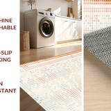 Ultra Soft Area Rug, Non Slip, Stain Resistant, Washable Area Rugs for Living Room, Bedroom, Fun Energetic Polka Dot Statement(White)