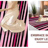 Ultra Soft Area Rug, Non Slip, Stain Resistant, Washable Area Rugs for Living Room, Bedroom, Lively Zebra-Inspired Color Fusion(Pink)
