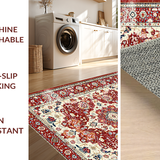 Ultra Soft Area Rug, Non Slip, Stain Resistant, Washable Area Rugs for Living Room, Bedroom, Chic Minimalist Dotted Pattern(Red)