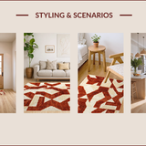 Ultra Soft Area Rug, Non Slip, Stain Resistant, Washable Area Rugs for Living Room, Bedroom, Soft Geometric Nursery Rug in Warm Tones(Brown)