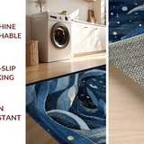 Ultra Soft Area Rug, Non Slip, Stain Resistant, Washable Area Rugs for Living Room, Bedroom, Mystic Kraken Sea Beast Carpet(Blue)