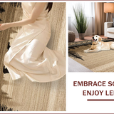 Ultra Soft Area Rug, Non Slip, Stain Resistant, Washable Area Rugs for Living Room, Bedroom, Nature-Inspired Lodge Aesthetic(Beige)