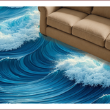Ultra Soft Area Rug, Non Slip, Stain Resistant, Washable Area Rugs for Living Room, Bedroom, All-Season Waterproof Coastal Patio Welcome Mat(Blue)