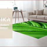 Ultra Soft Area Rug, Non Slip, Stain Resistant, Washable Area Rugs for Living Room, Bedroom, Tropical Leaf Velvet Runner(Green)