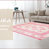 Ultra Soft Area Rug, Non Slip, Stain Resistant, Washable Area Rugs for Living Room, Bedroom, Whimsical Floral Coquette Pattern(White)