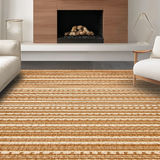 Ultra Soft Area Rug, Non Slip, Stain Resistant, Washable Area Rugs for Living Room, Bedroom, Vibrant Colorful Linear Arrangement(Brown)