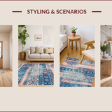 Ultra Soft Area Rug, Non Slip, Stain Resistant, Washable Area Rugs for Living Room, Bedroom, Trendy Pastel Girls Room Machine Washable Carpet(Blue)