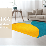 Ultra Soft Area Rug, Non Slip, Stain Resistant, Washable Area Rugs for Living Room, Bedroom, Contemporary Splash Design Bedroom Area Rug(Yellow)