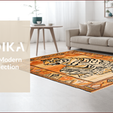 Ultra Soft Area Rug, Non Slip, Stain Resistant, Washable Area Rugs for Living Room, Bedroom, Elegant Textured Animal Print(Orange)