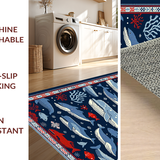 Charming Seaside Creature Print(Blue)