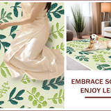 Ultra Soft Area Rug, Non Slip, Stain Resistant, Washable Area Rugs for Living Room, Bedroom, Boho Green Botanical Entryway Non-Slip Washable Rug(Green)