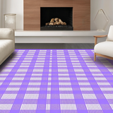 Ultra Soft Area Rug, Non Slip, Stain Resistant, Washable Area Rugs for Living Room, Bedroom, Contemporary Purple Tiled Motif(Purple)