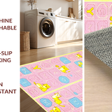 Ultra Soft Area Rug, Non Slip, Stain Resistant, Washable Area Rugs for Living Room, Bedroom, Bright Cheerful Learning Adventure Rug(Pink)
