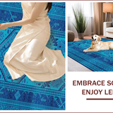 Ultra Soft Area Rug, Non Slip, Stain Resistant, Washable Area Rugs for Living Room, Bedroom, Boho Traditional Non-Shedding(Blue)
