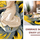 Ultra Soft Area Rug, Non Slip, Stain Resistant, Washable Area Rugs for Living Room, Bedroom, Fun Animal Character Round Mat(Yellow)