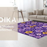 Ultra Soft Area Rug, Non Slip, Stain Resistant, Washable Area Rugs for Living Room, Bedroom, Luxurious Vibrant Garden Style(Purple)
