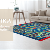 Ultra Soft Area Rug, Non Slip, Stain Resistant, Washable Area Rugs for Living Room, Bedroom, Multicolor Urban Adventure Mat(Gray)