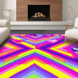 Ultra Soft Area Rug, Non Slip, Stain Resistant, Washable Area Rugs for Living Room, Bedroom, Dynamic Rainbow Splash Effect(Purple)