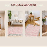 Ultra Soft Area Rug, Non Slip, Stain Resistant, Washable Area Rugs for Living Room, Bedroom, Contemporary Shaggy Patterned Delight(Pink)